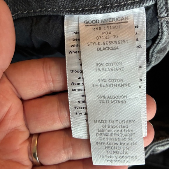 Good American Good Classic Washed Black High Rise Skinny Size 8 - Picture 10 of 11